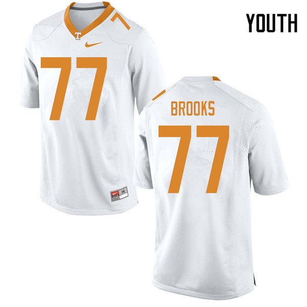 Youth #77 Devante Brooks Tennessee Volunteers College Football Jerseys Sale-White - Click Image to Close